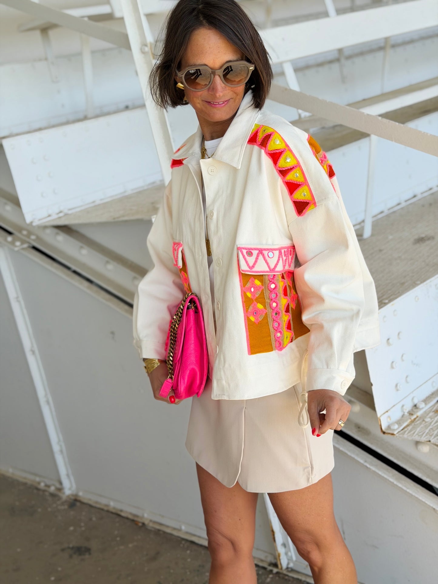OffWhite Denim Embroidered Jacket