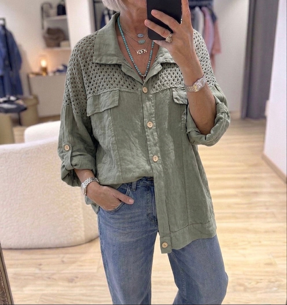 Linen mesh Shoulder Shirt