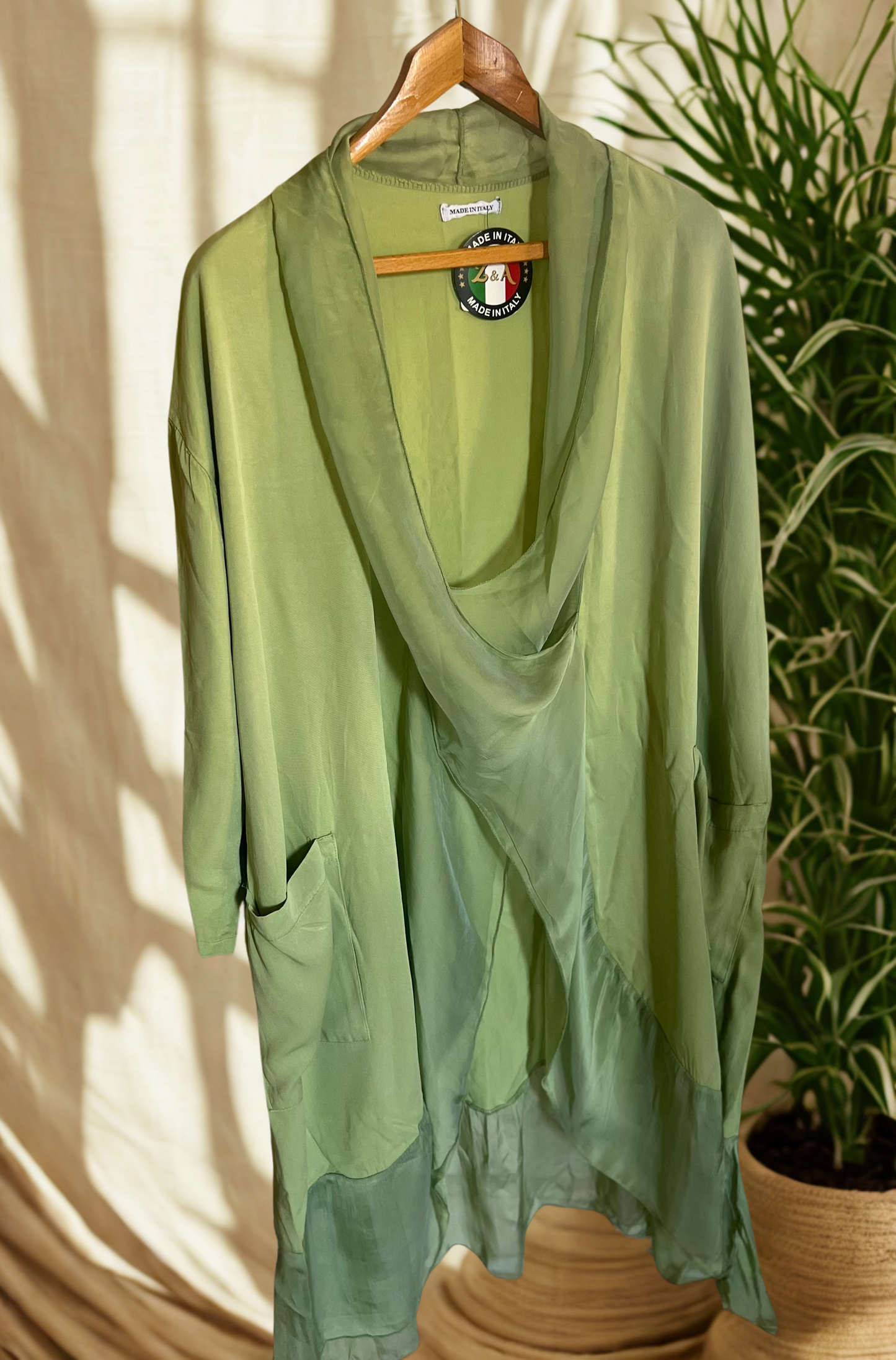 Italian 🇮🇹 Green Long Blouse