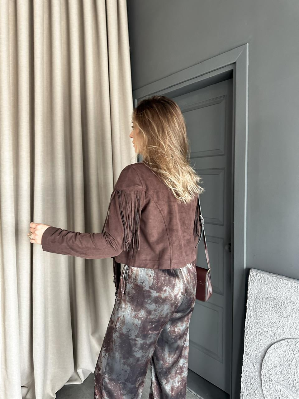 Premium Brown Suede fringes Jacket