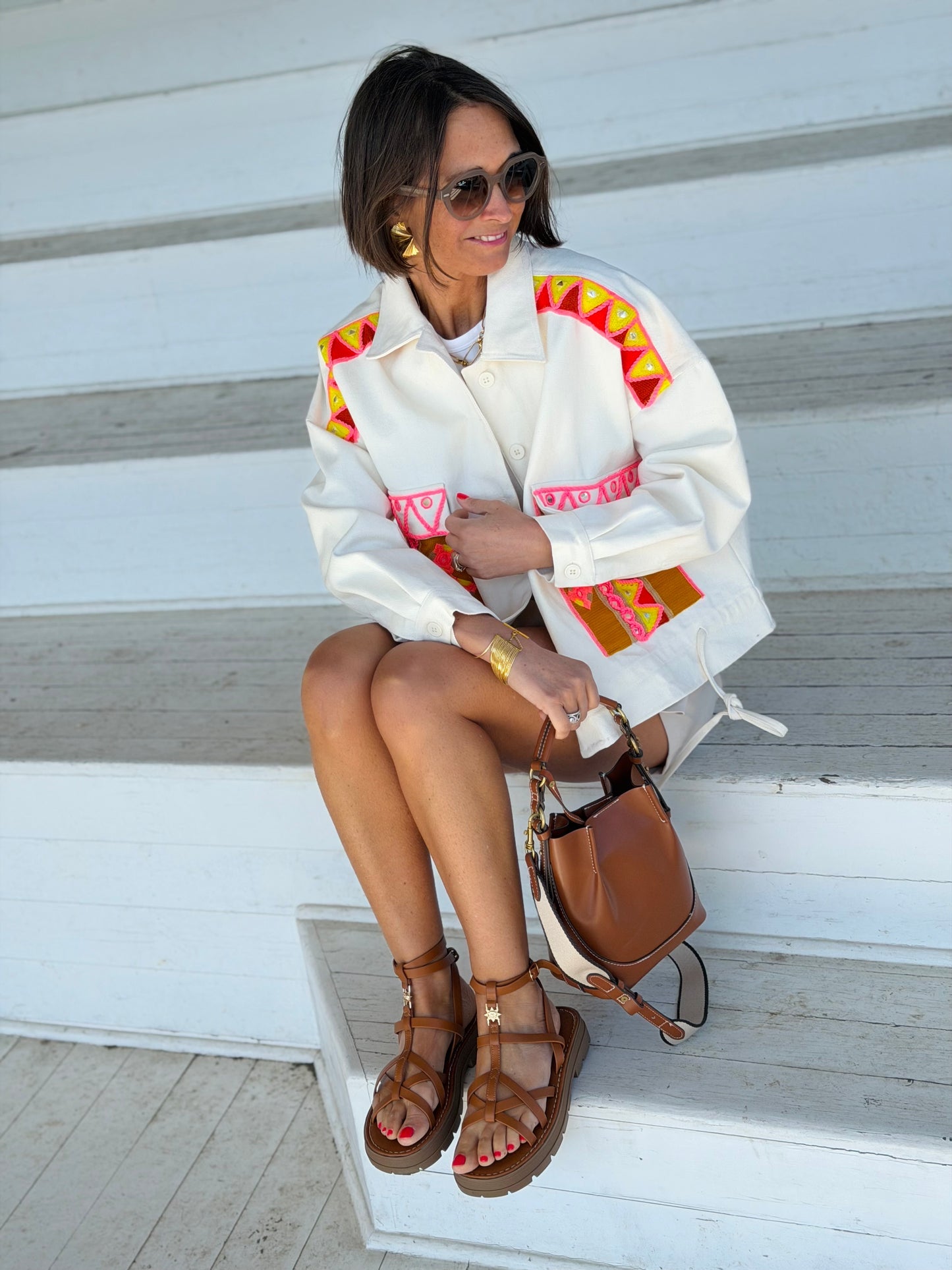 OffWhite Denim Embroidered Jacket