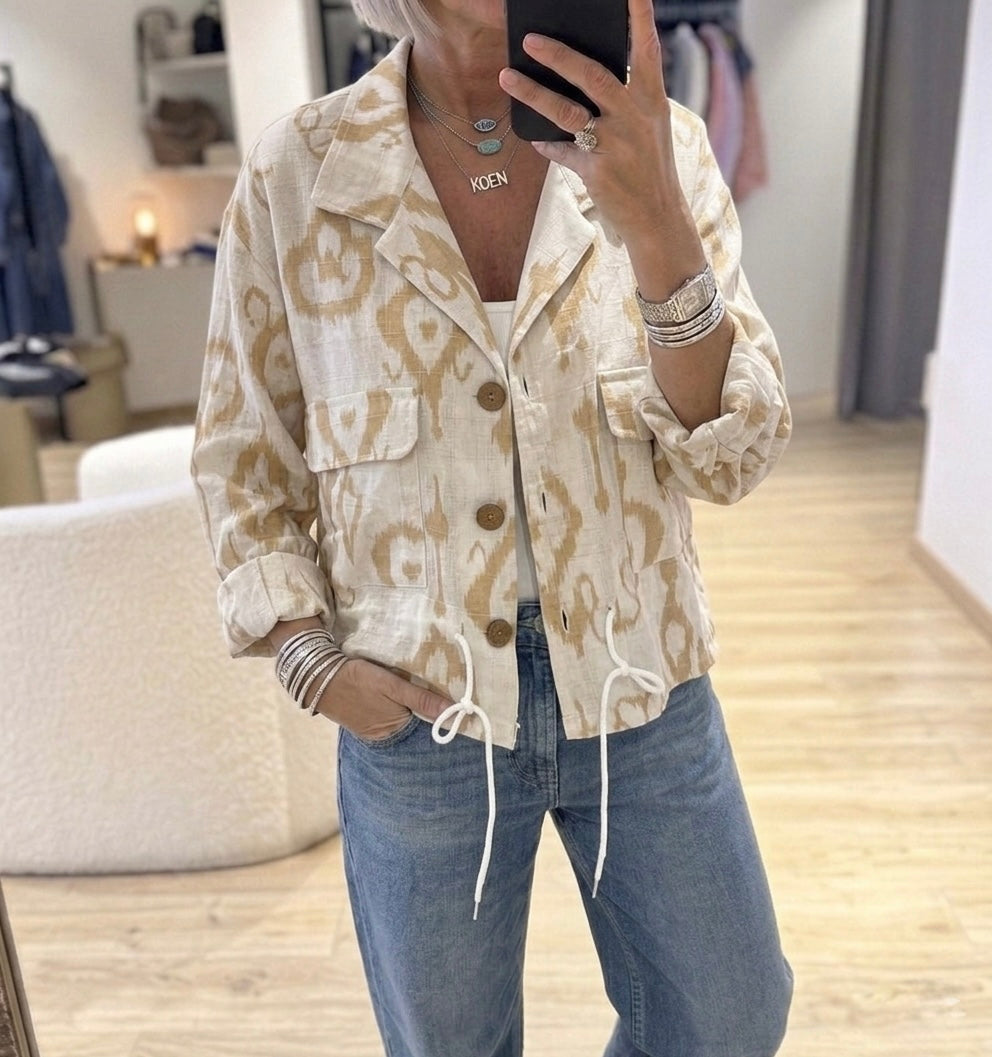Beige linen Light Jacket