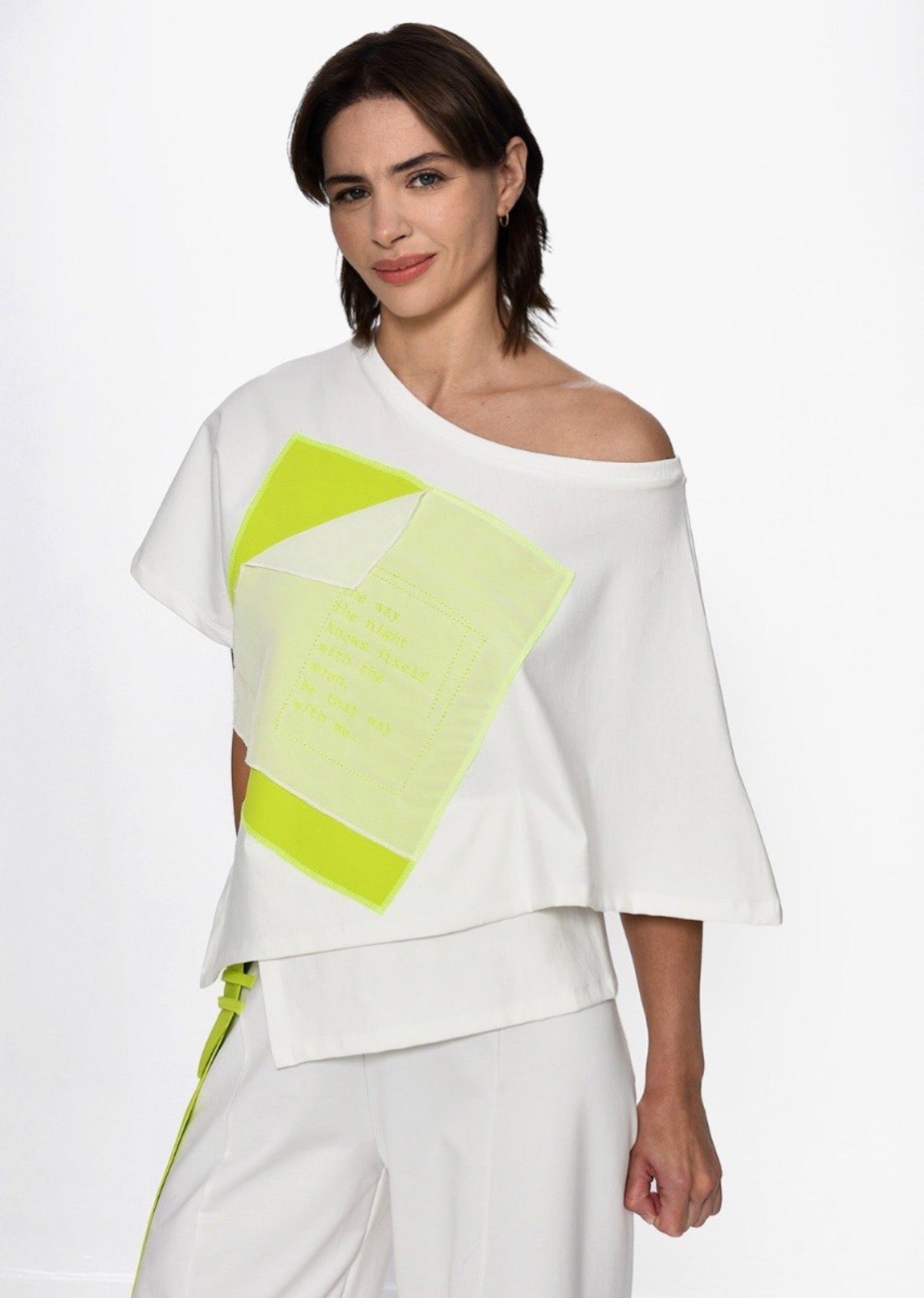 Offshoulder White * neon Set