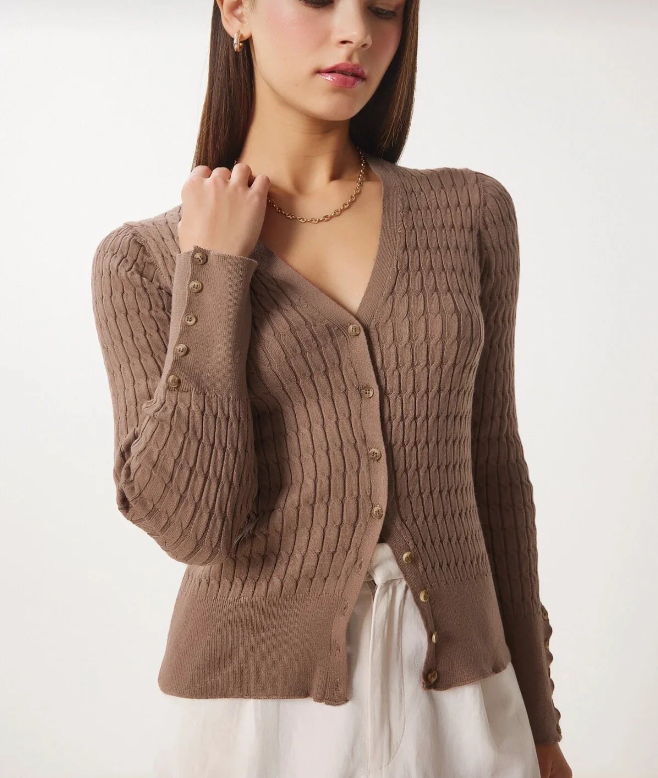Cafe braided cardigan