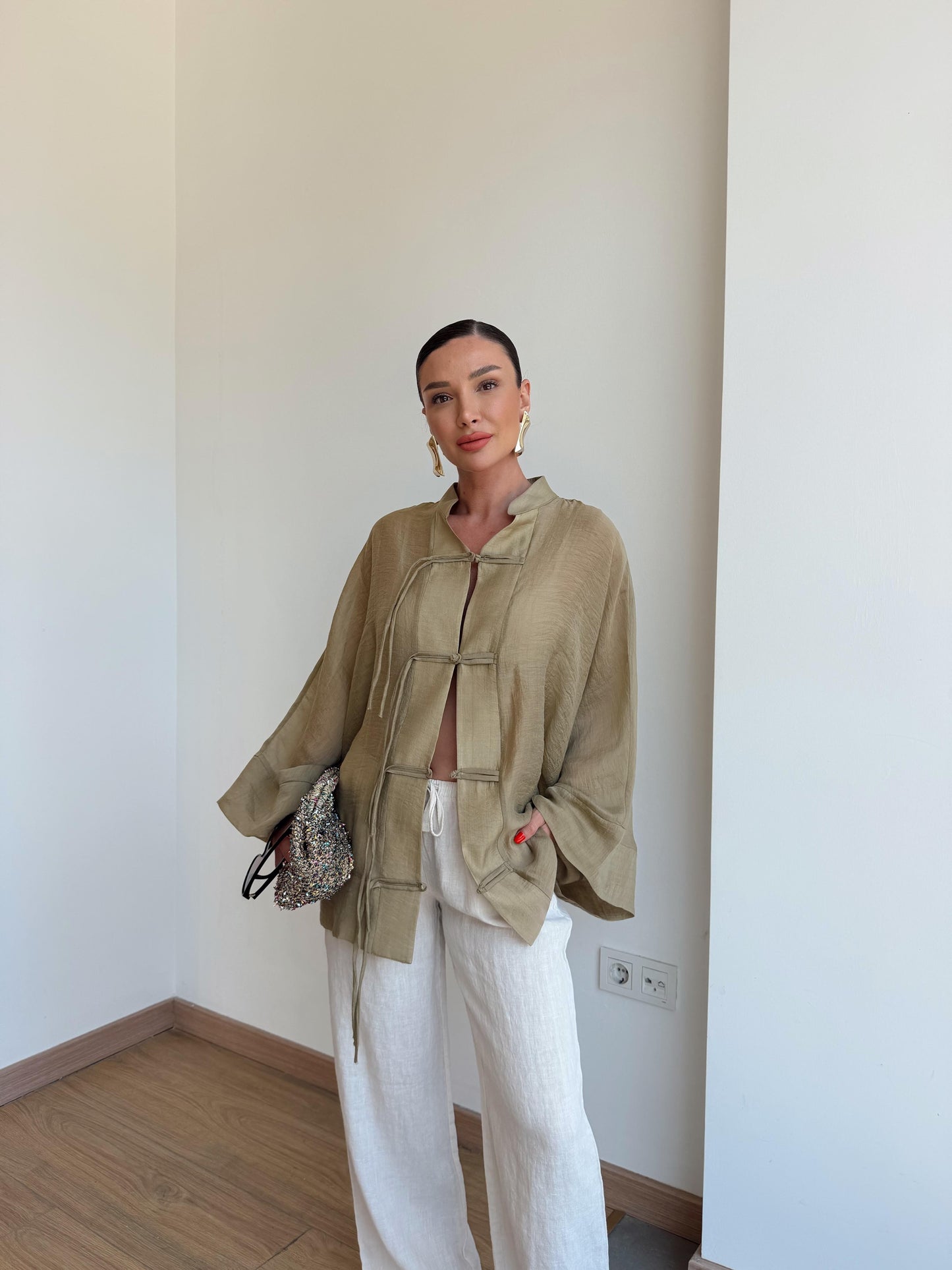 Chinese Style chifon Cafe Blouse