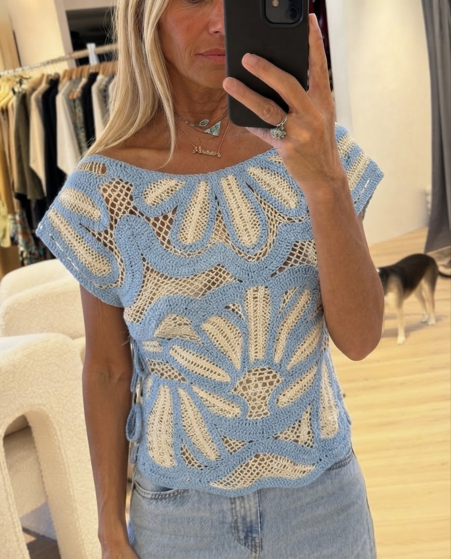 Crochet blue Top