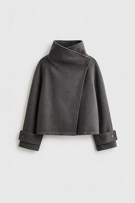 Anthracite Wool standing Collar Jacket