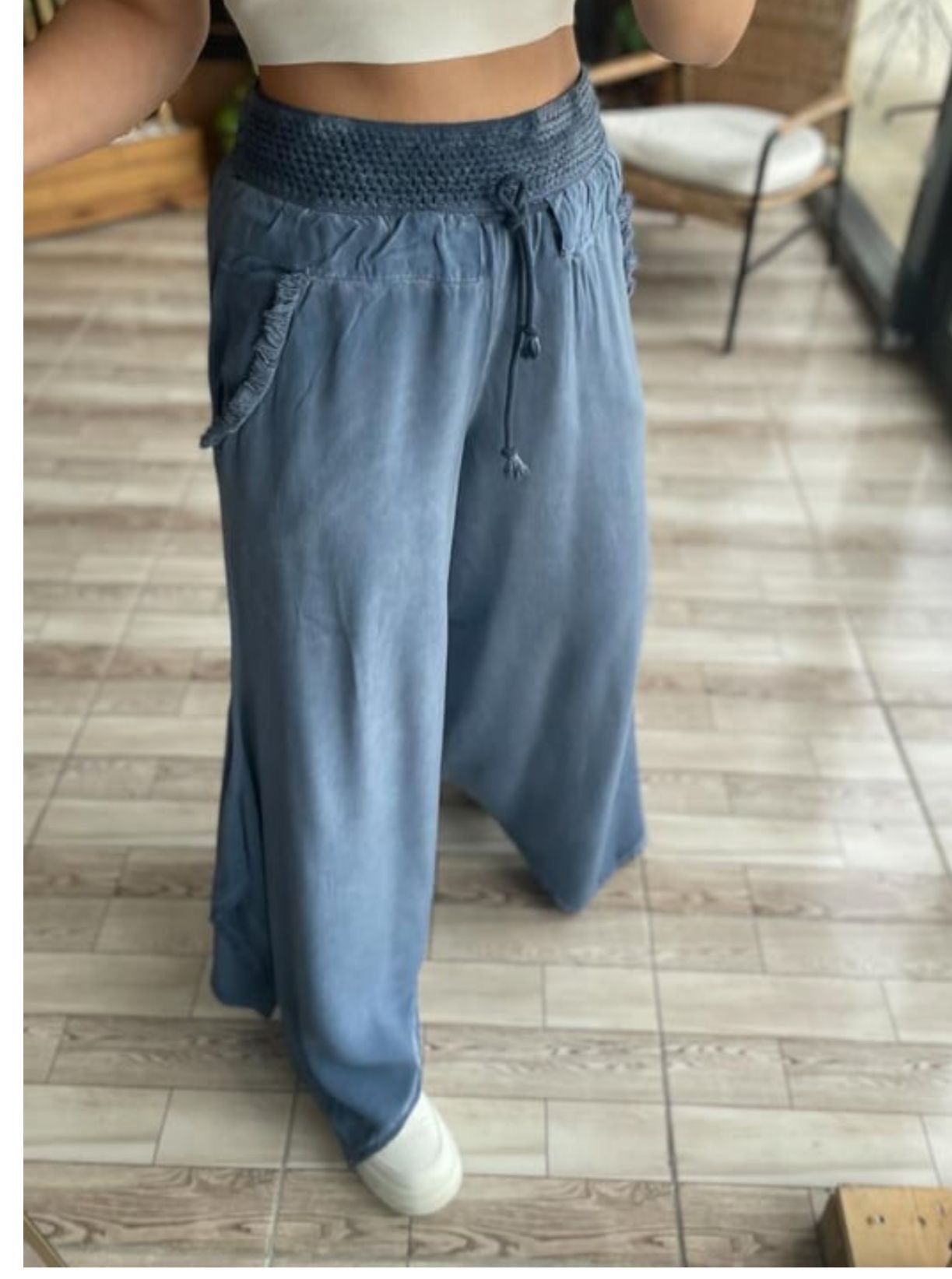 Wide Leg Blue oversized Pants