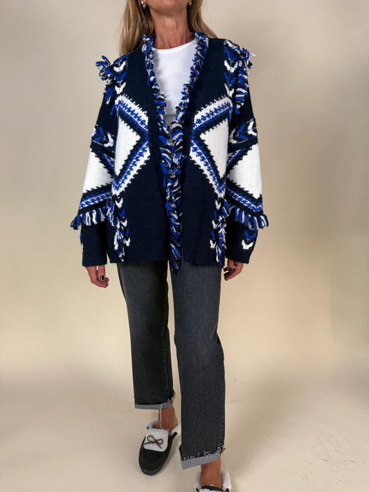 Blue Wool Cardigan