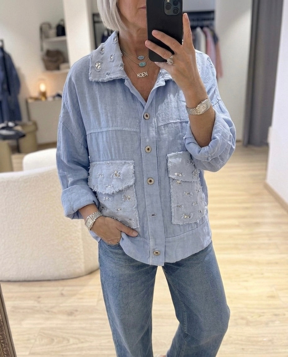 Linen sky blue Shirt