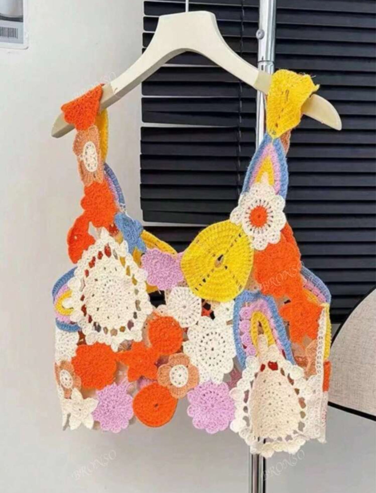 Orange Crochet Crop Top