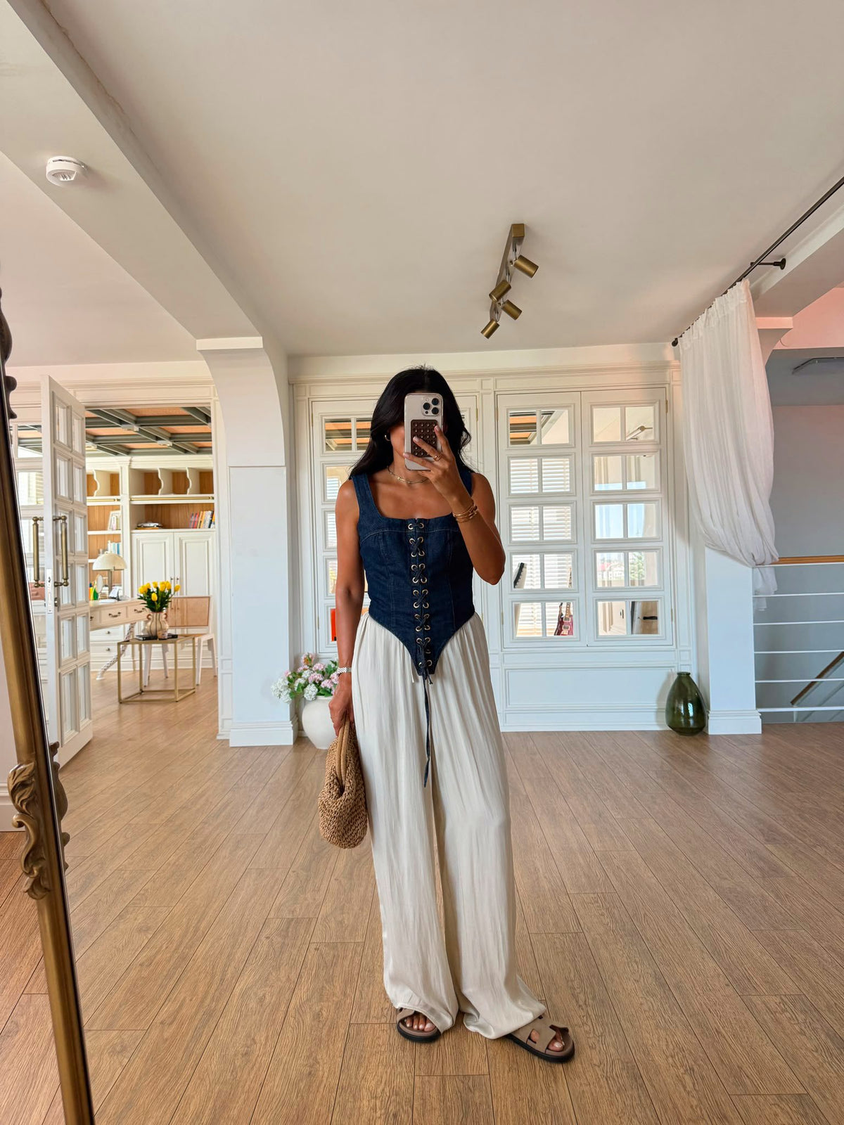 Satin wide leg Pants