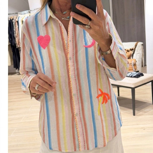 White striped Heart Shirt