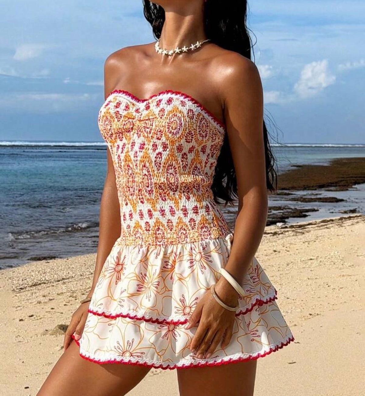 Colorful ruffles dress
