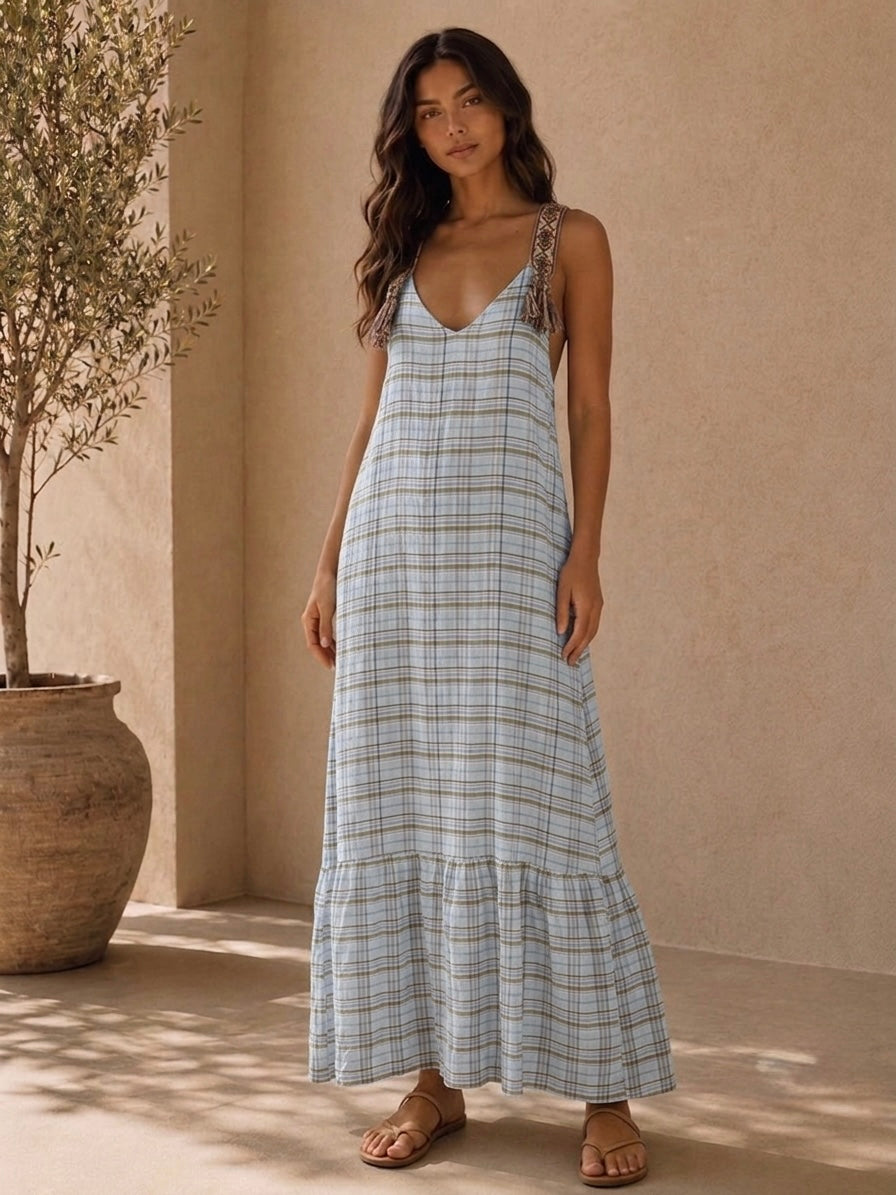 Embroidered Strap bohemian Dress
