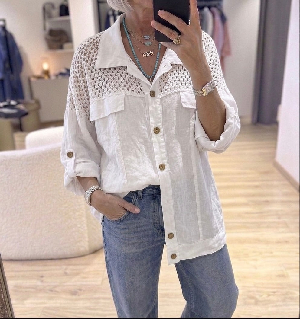 Linen mesh Shoulder Shirt