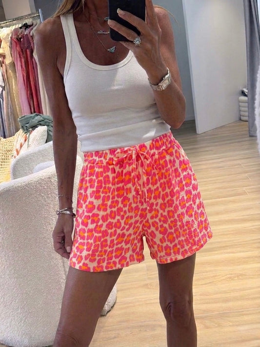 Leopard Neon muslin Short