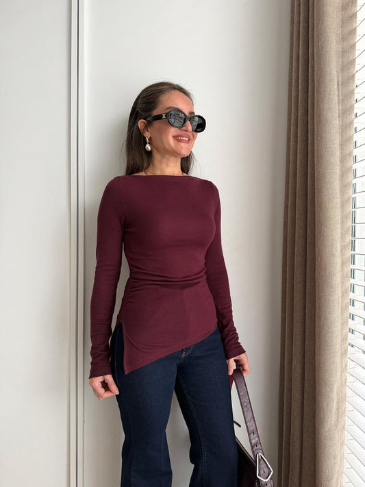 Burgundy Asymmetrical Basic