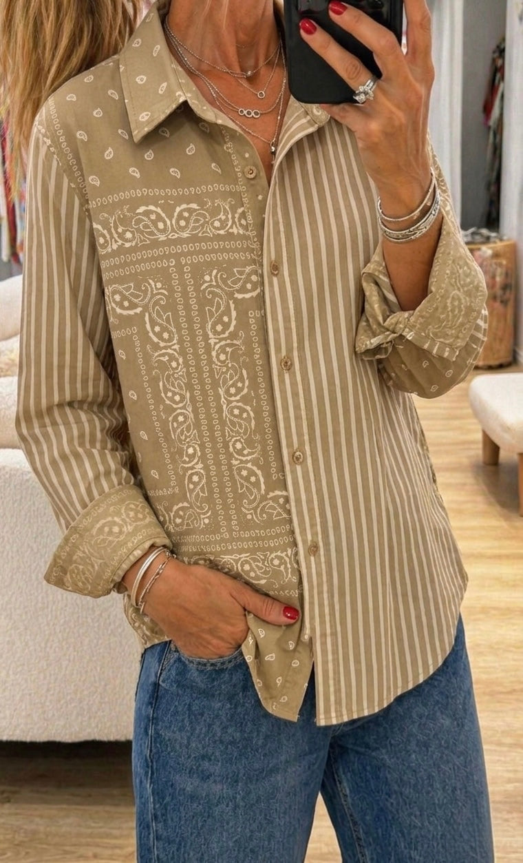 Beige Bandana Shirt