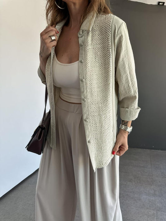 Stone Mercerized Detailed Shirt