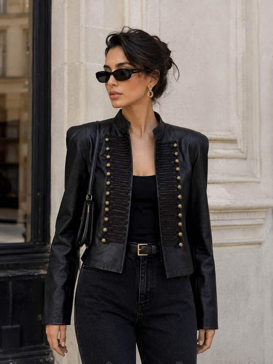 Balck Leather Napoleon’s Jacket